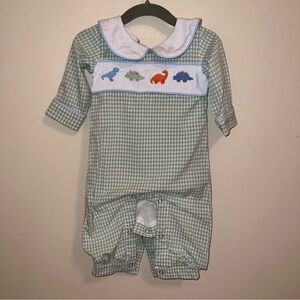 Stitchy Fish Fossil Friends Embroidered Long Romper 3M